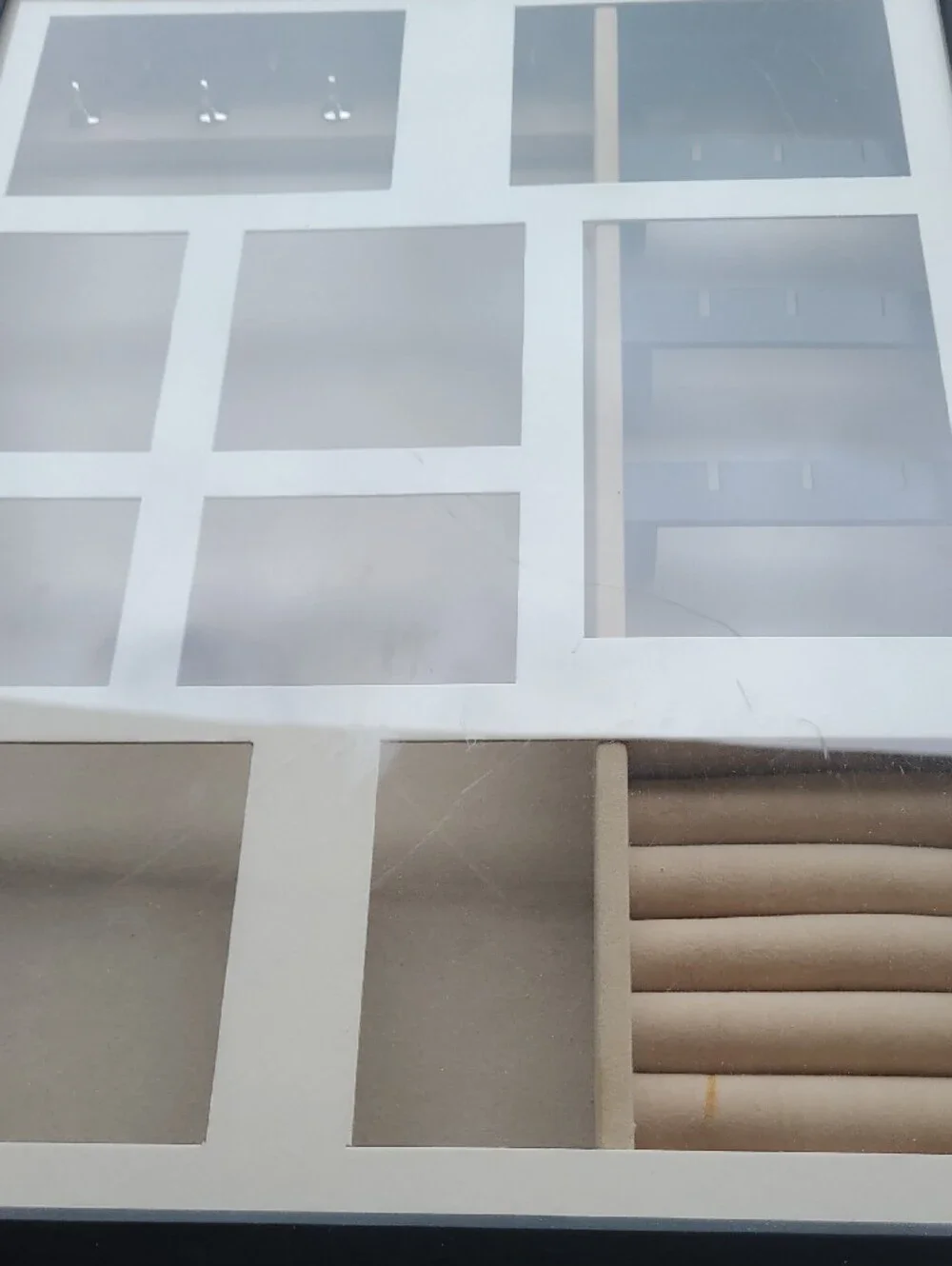 Black Jewelry Organizer Display Case with Cream Inserts